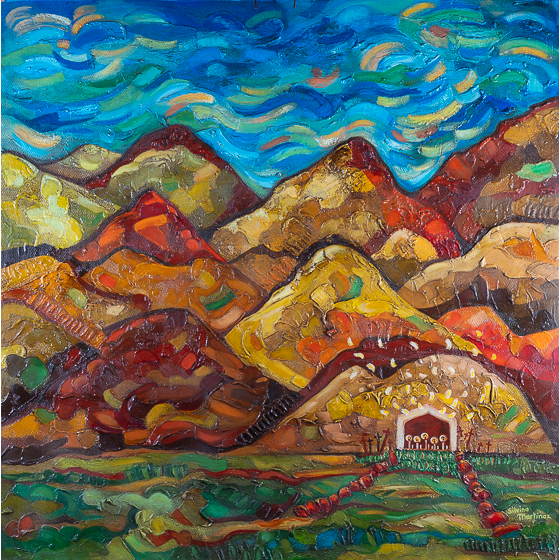 Pequeño santuario al pie de las montañas